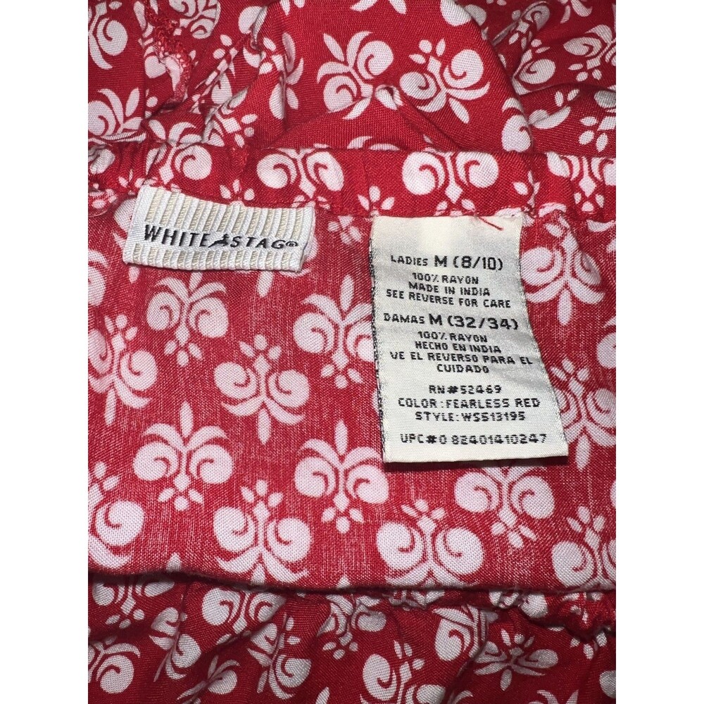 White Stag Skirt Women's M(8-10) Red/White Draw string Waist Cottagecore Boho - Picture 14 of 15